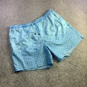 Peter Millar Crown Mens XXL Blue Stingray Print Swim Trunks NWT